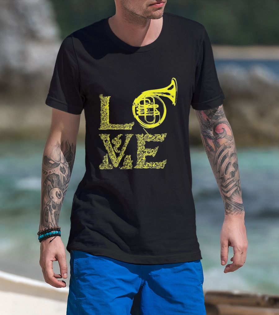 Love French Horn Music Orchestra Musician T-Shirt