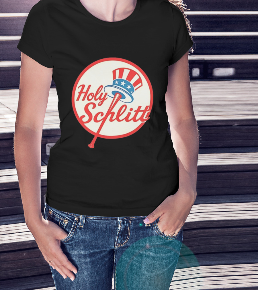 Holy Schlitt Uncle Sam Hat Patriotic Baseball T-Shirt