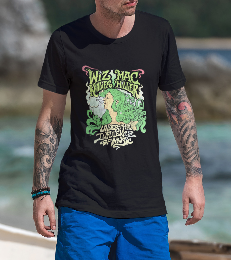 Wiz Khalifa Mac Miller Under The Influence Of Music Tour Colorful T-Shirt