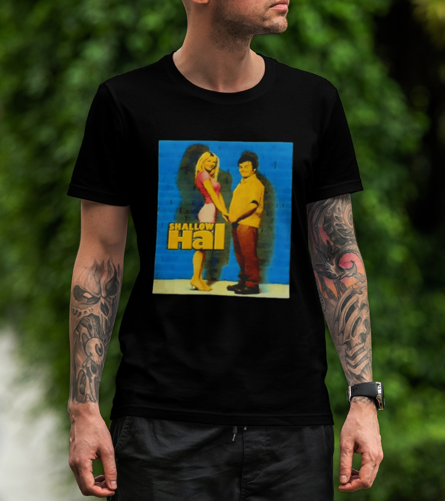 Shallow Hal Jack Black Gwyneth Paltrow Movie Blue Brick Wall T-Shirt