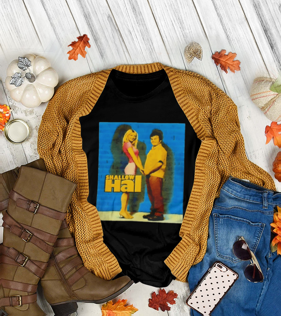 Shallow Hal Jack Black Gwyneth Paltrow Movie Blue Brick Wall T-Shirt