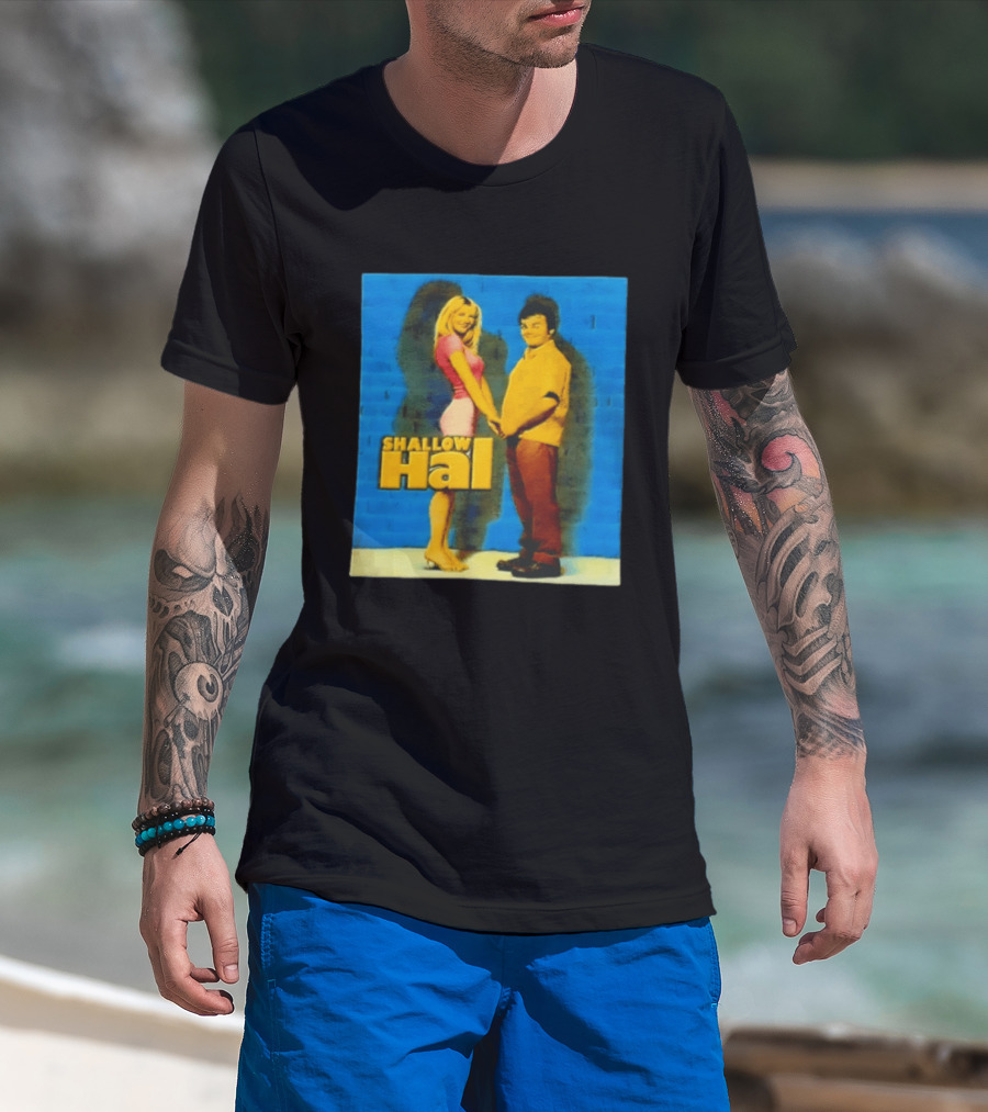 Shallow Hal Jack Black Gwyneth Paltrow Movie Blue Brick Wall T-Shirt
