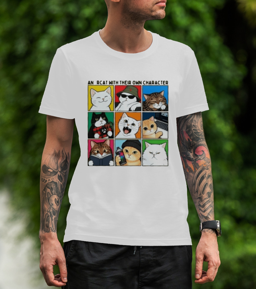 AN RCAT WITH THEIR OWN CHARACTER Cat Collage T-Shirt