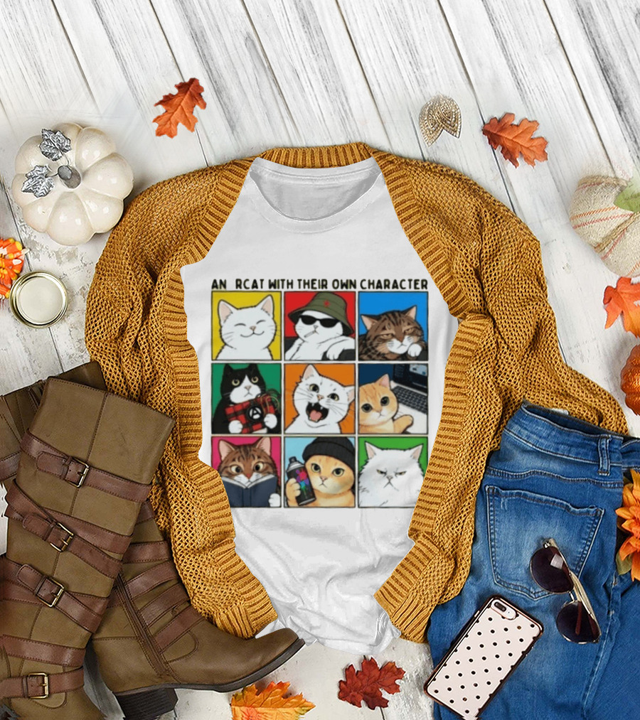 AN RCAT WITH THEIR OWN CHARACTER Cat Collage T-Shirt