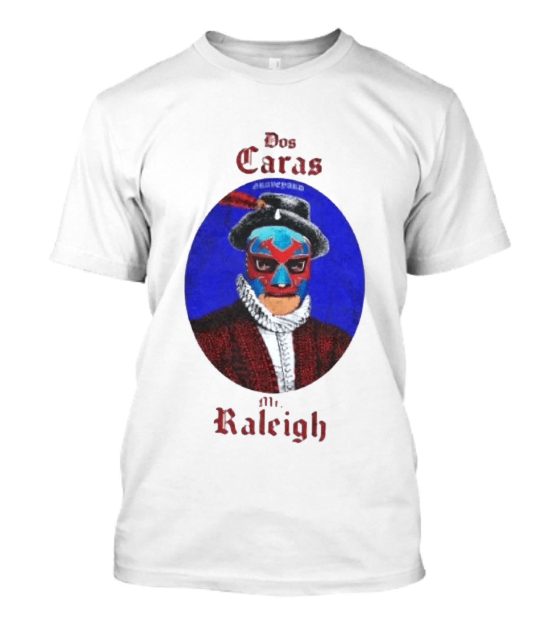Dos Caras Mr Raleigh Graveyard Lucha Libre Mask T-Shirt