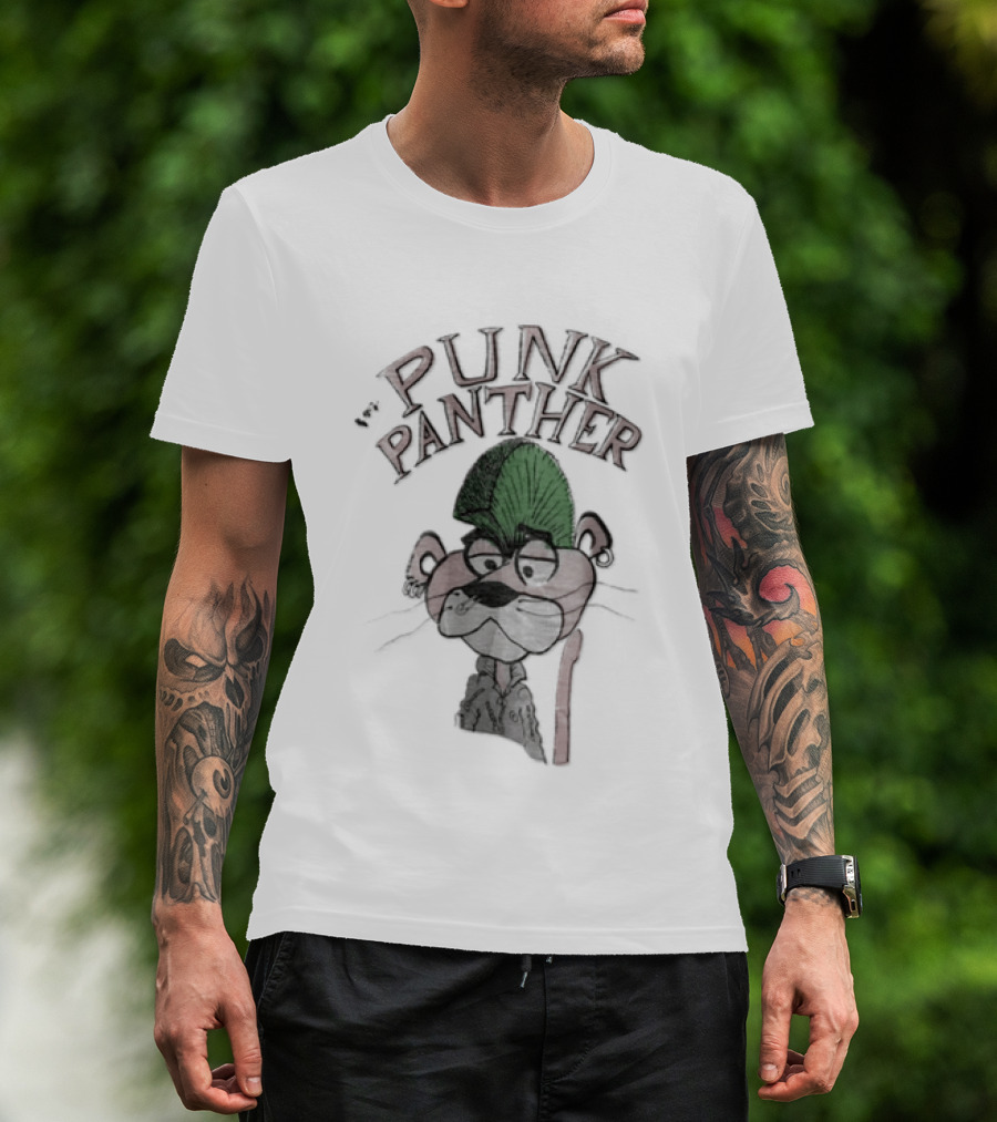 Punk Panther Green Mohawk Pink Panther T-Shirt