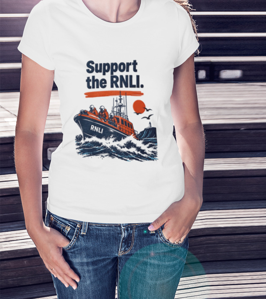 Support The RNLI Lifeboat Crew Royal National Lifeboat Institution T-Shirt