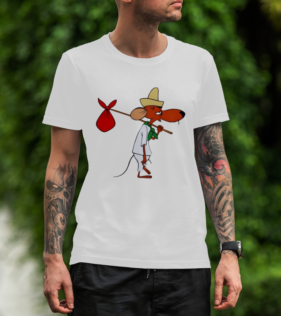 Speedy Gonzales Iconic Cartoon Character With Bindlestick T-Shirt