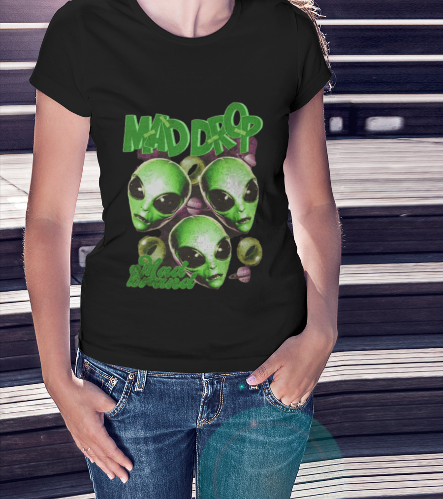 Mad Drop Aliens Space Planets Mad Brand T-Shirt
