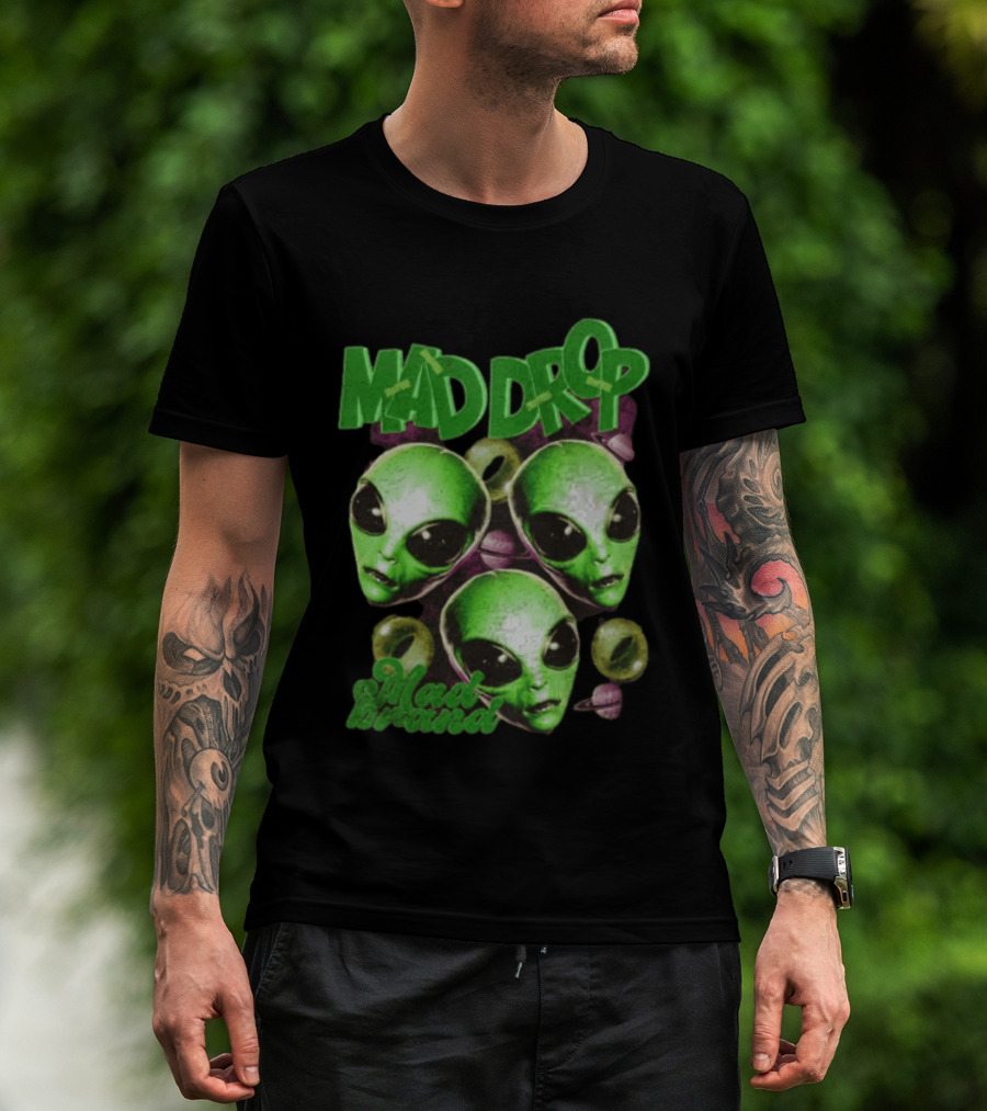 Mad Drop Aliens Space Planets Mad Brand T-Shirt