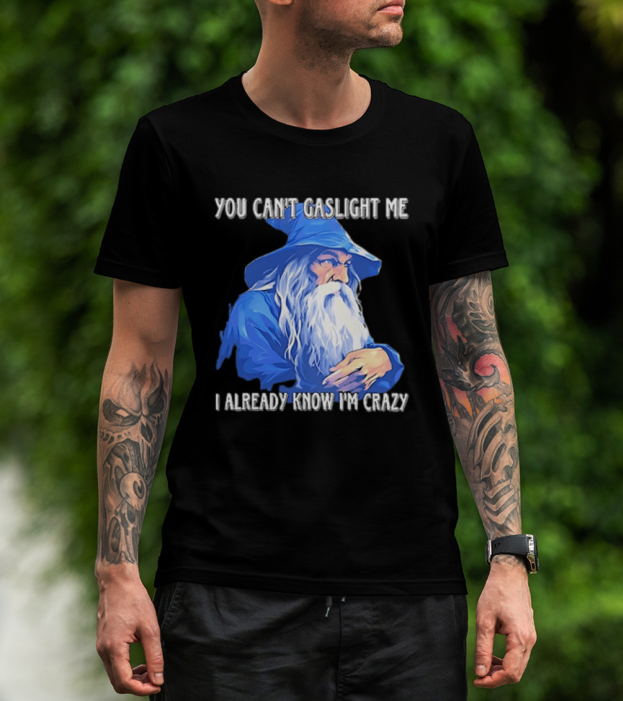 You Can't Gaslight Me I Already Know I'm Crazy Wizard Robe And Hat T-Shirt