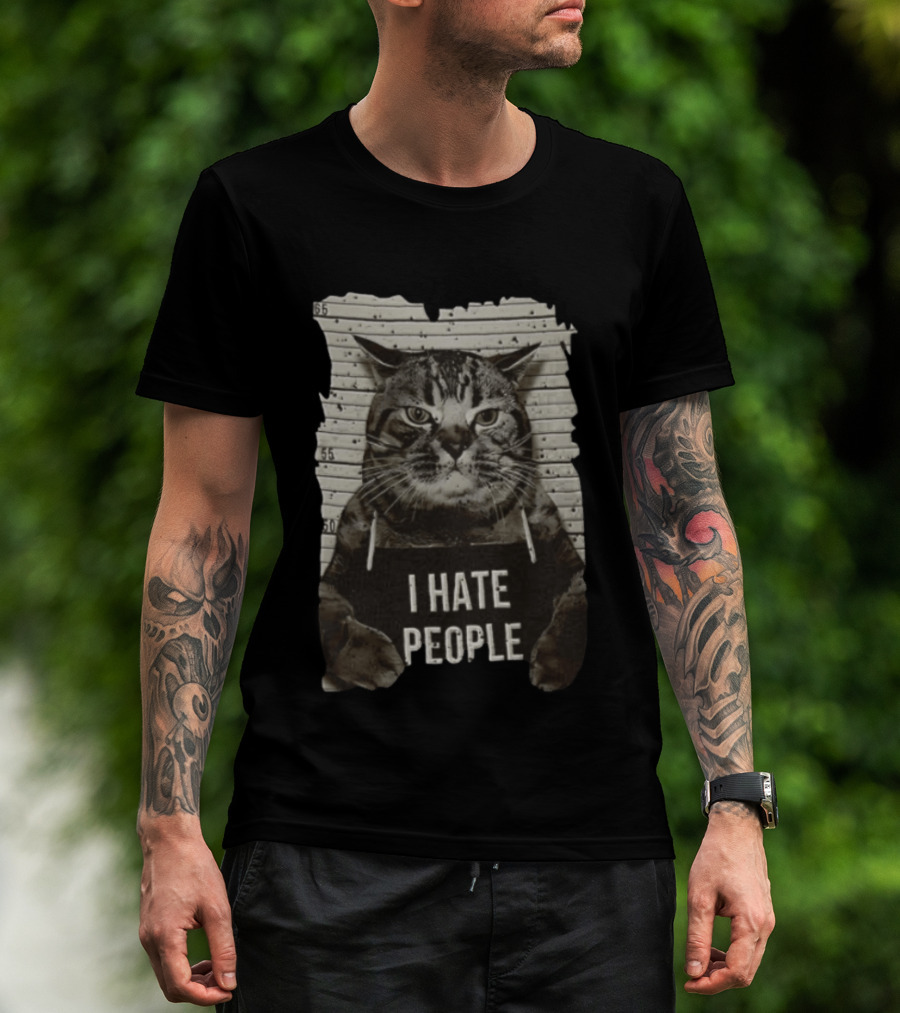 Grumpy Cat Shot I Hate People Funny Cat Meme T-Shirt