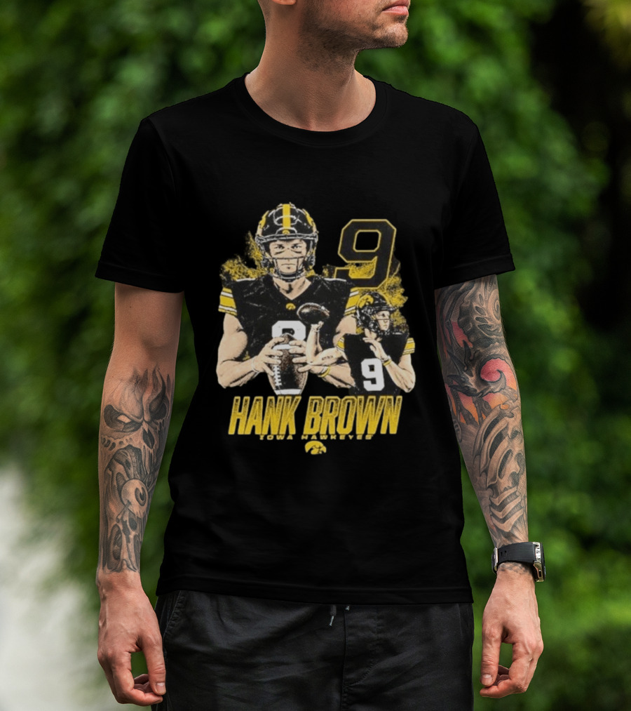 Hank Brown Iowa Hawkeyes Number 9 Football Player T-Shirt
