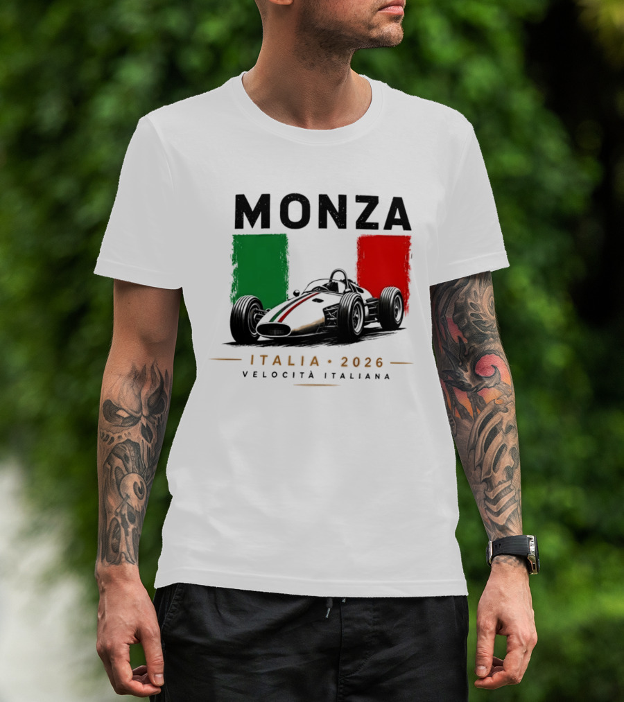 Monza Italia 2026 Velocita Italiana Formula 1 Racing Italian Flag T-Shirt