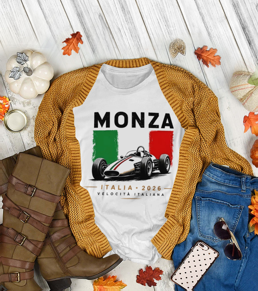 Monza Italia 2026 Velocita Italiana Formula 1 Racing Italian Flag T-Shirt
