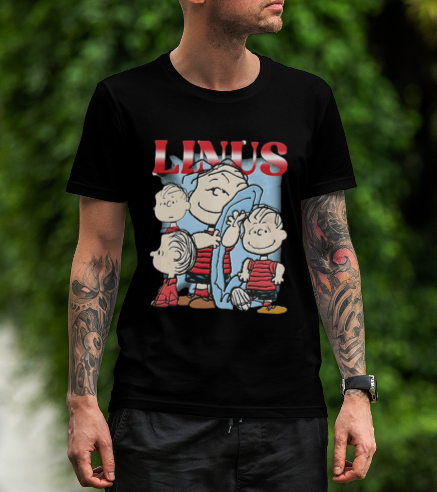 Peanuts Linus Holding Blue Blanket Bootleg Sparkle 2020 Collage T-Shirt