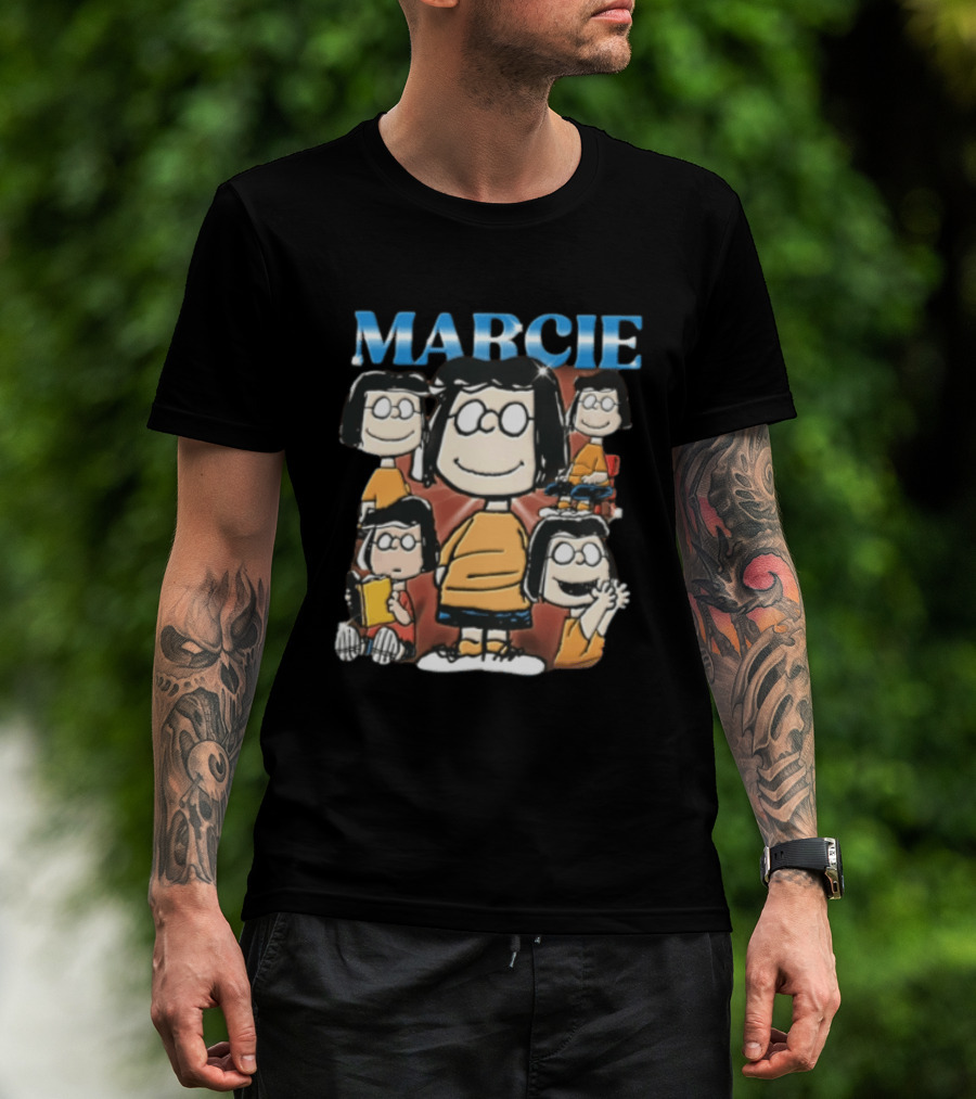 Peanuts Marcie Sparkle Cartoon Collage Bootleg T-Shirt