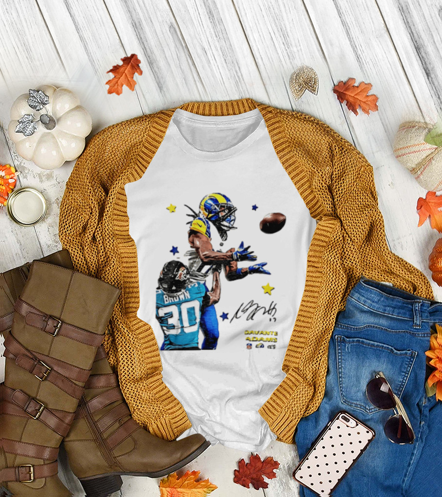 Davante Adams Las Vegas Raiders Brown Football Catch Duel T-Shirt
