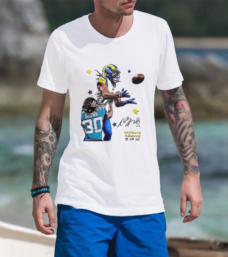 Davante Adams Las Vegas Raiders Brown Football Catch Duel T-Shirt