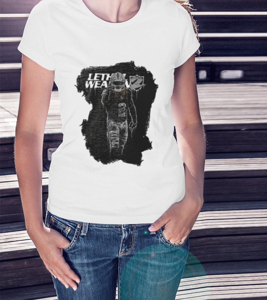 Las Vegas Raiders Davante Adams Lethal Weapon 17 Silver And Black Football T-Shirt