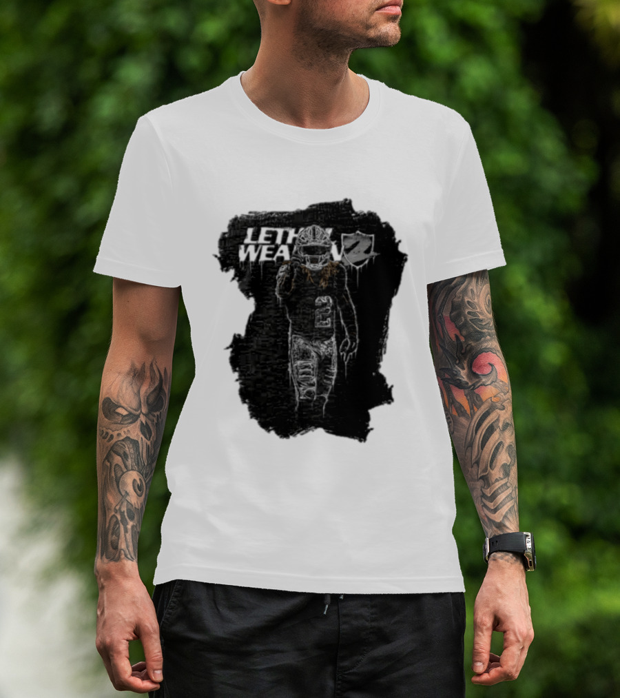 Las Vegas Raiders Davante Adams Lethal Weapon 17 Silver And Black Football T-Shirt