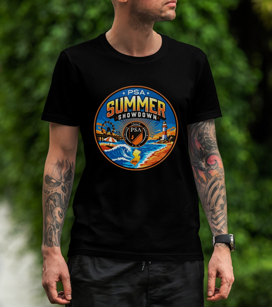 PSA Summer Showdown 2026 New Jersey Beach Festival Lighthouse And Ferris Wheel Event T-Shirt