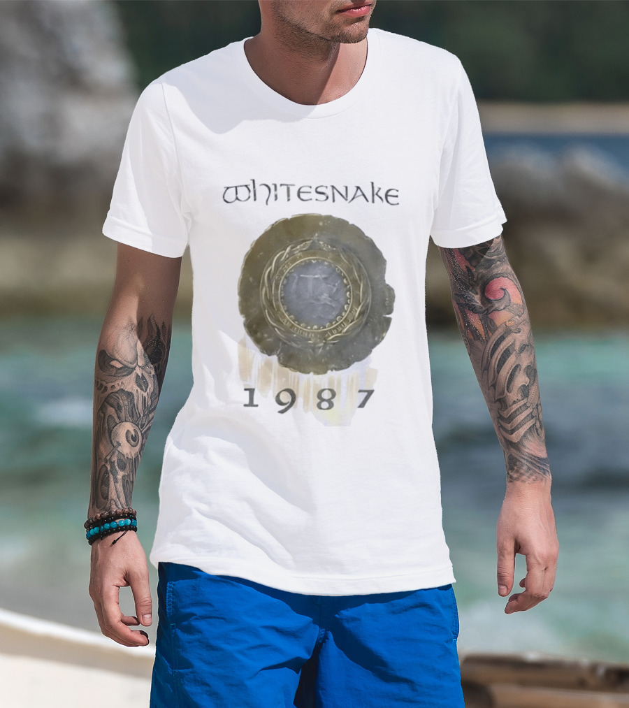 Whitesnake 1987 Album Cover Hard Rock Heavy Metal Band T-Shirt