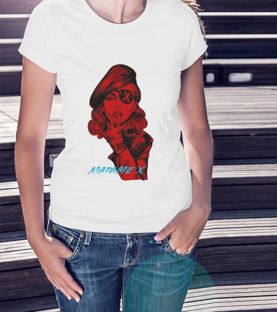 Madonna Madame X Beret Eye Patch Pop Music T-Shirt