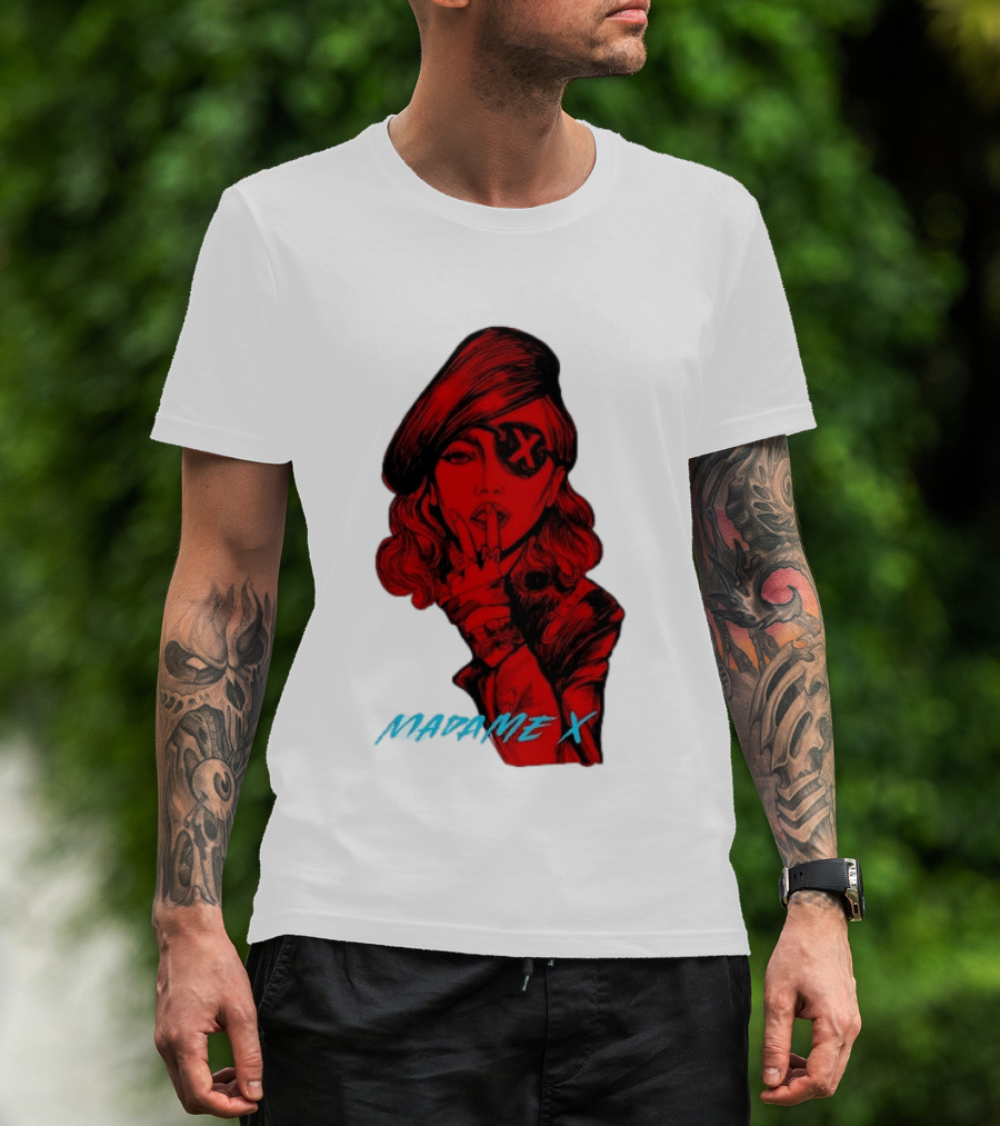 Madonna Madame X Beret Eye Patch Pop Music T-Shirt