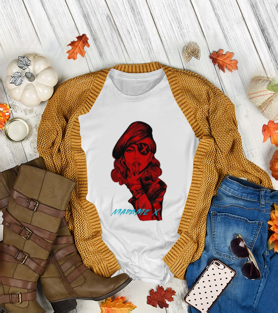 Madonna Madame X Beret Eye Patch Pop Music T-Shirt