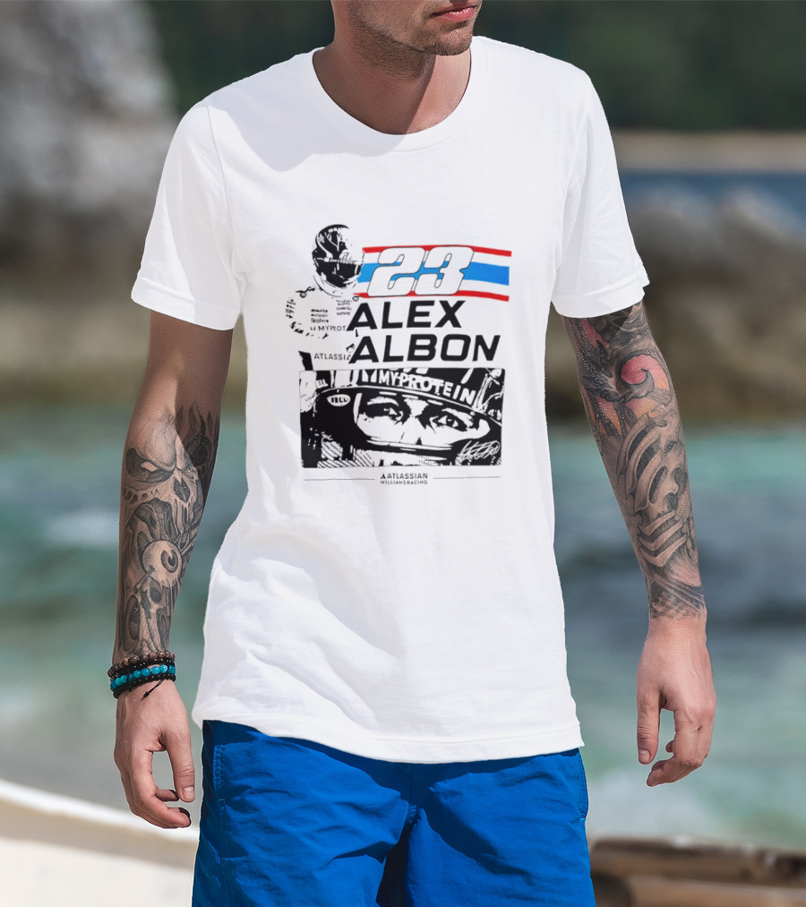 Alex Albon 23 Williams Racing Atlassian Myprotein T-Shirt