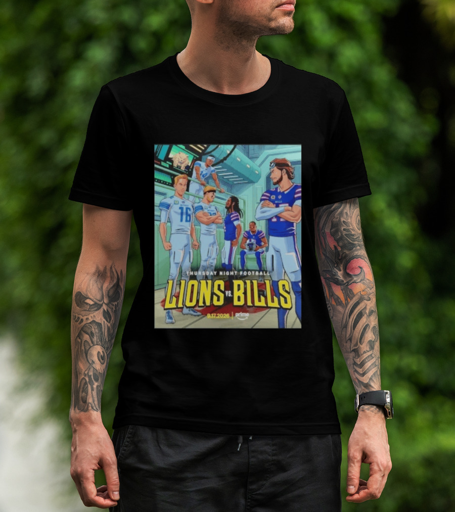 Thursday Night Football Lions Vs Bills 9.17.2026 Prime T-Shirt
