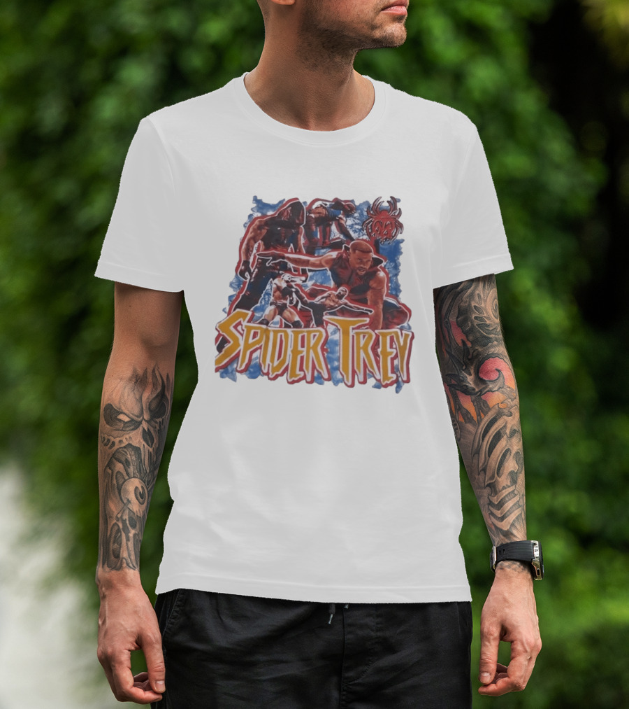 Spider Trey Wrestling Wrestler Sports Action Montage T-Shirt