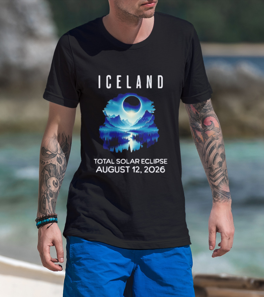 Iceland Solar Eclipse Event August 12 2026 Scenic Landscape T-Shirt
