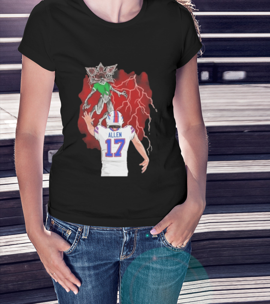 Josh Allen 17 Buffalo Bills Vs Demogorgon Stranger Things Epic T-Shirt