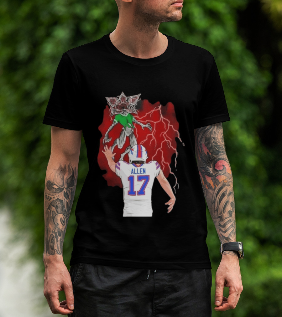 Josh Allen 17 Buffalo Bills Vs Demogorgon Stranger Things Epic T-Shirt