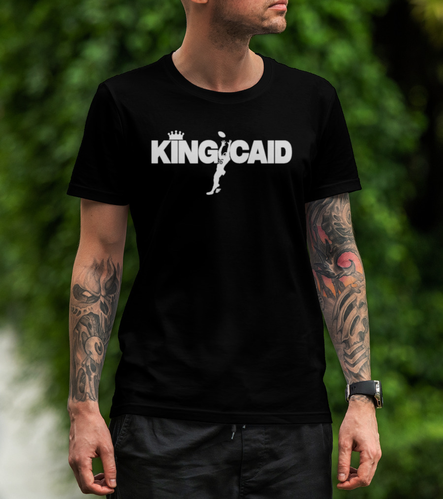 Kingcaid Football Catching Iconic Athlete Silhouette With Crown T-Shirt