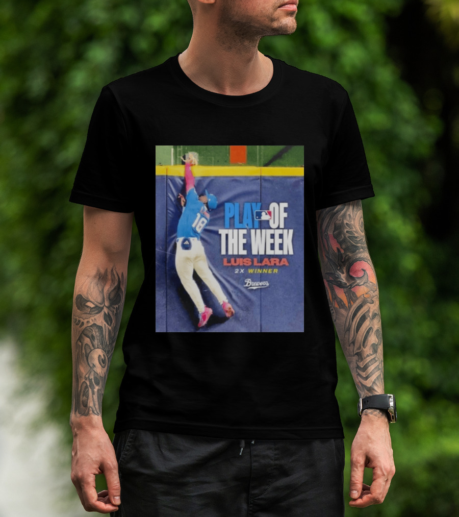 Luis Lara Play Of The Week 2x Winner Milwaukee Brewers T-Shirt