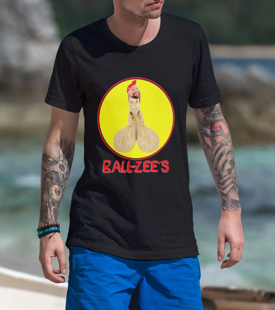 Ball Zee's Squirrel Meme Circle Red Cap T-Shirt