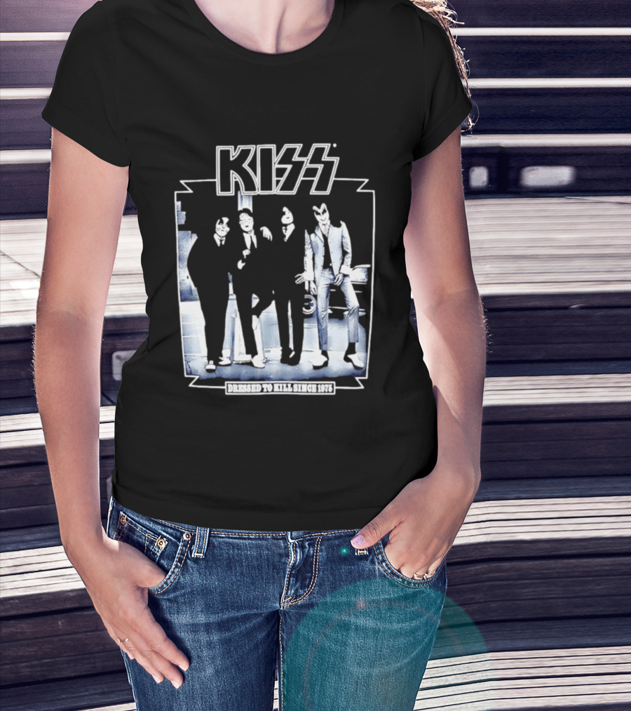 Kiss Dressed To Kill Since 1975 Rock Music Band T-Shirt