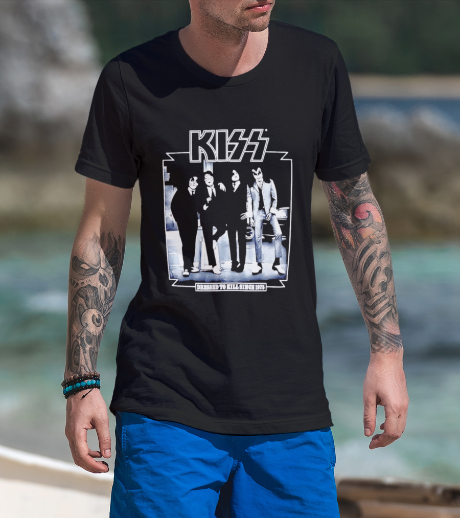 Kiss Dressed To Kill Since 1975 Rock Music Band T-Shirt
