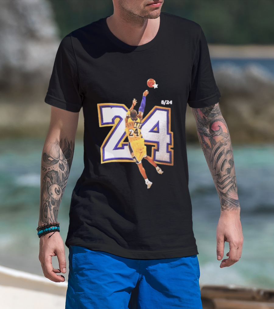 Kobe Bryant Los Angeles Lakers 8 24 Basketball Legend Jump Shot T-Shirt