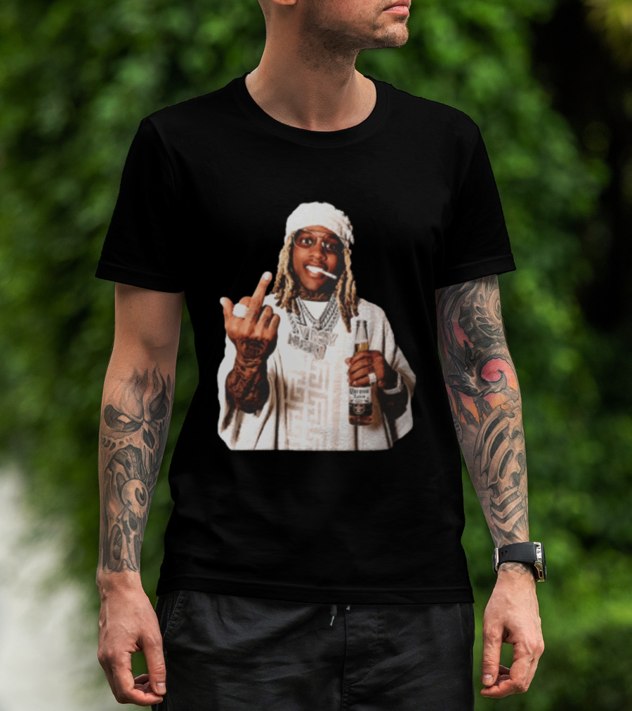Lil Durk Only The Family Vroy Nick Corona Extra Beer Smoking Middle Finger T-Shirt