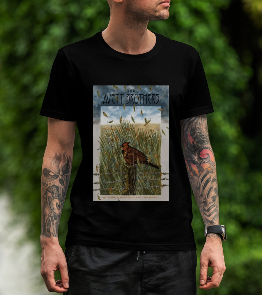 The Avett Brothers Westville Music Bowl New Haven CT Sep 17 2026 Cardinal In Field T-Shirt
