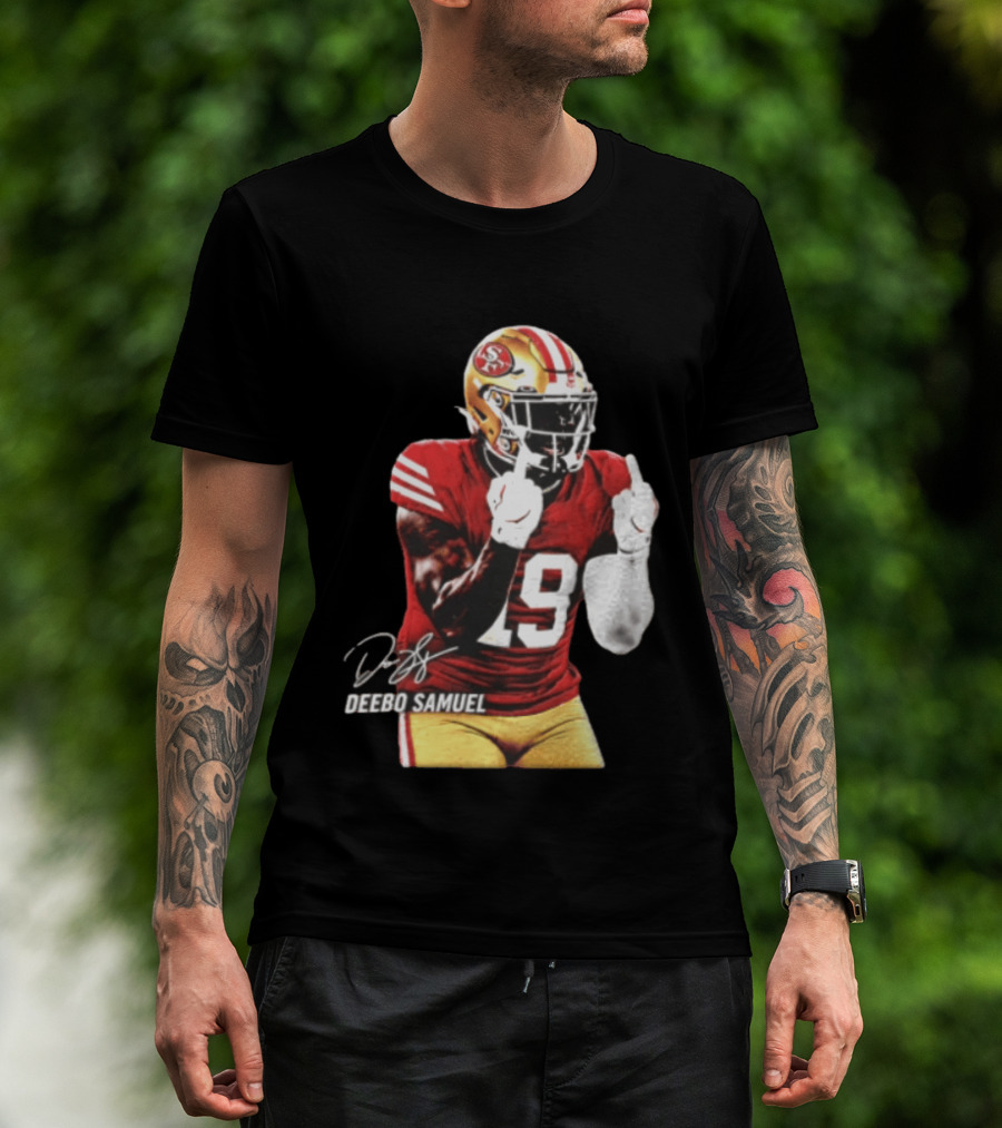 Deebo Samuel Number 19 San Francisco 49ers Signature Gesture T-Shirt