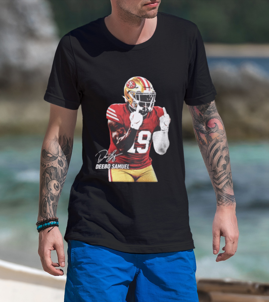 Deebo Samuel Number 19 San Francisco 49ers Signature Gesture T-Shirt