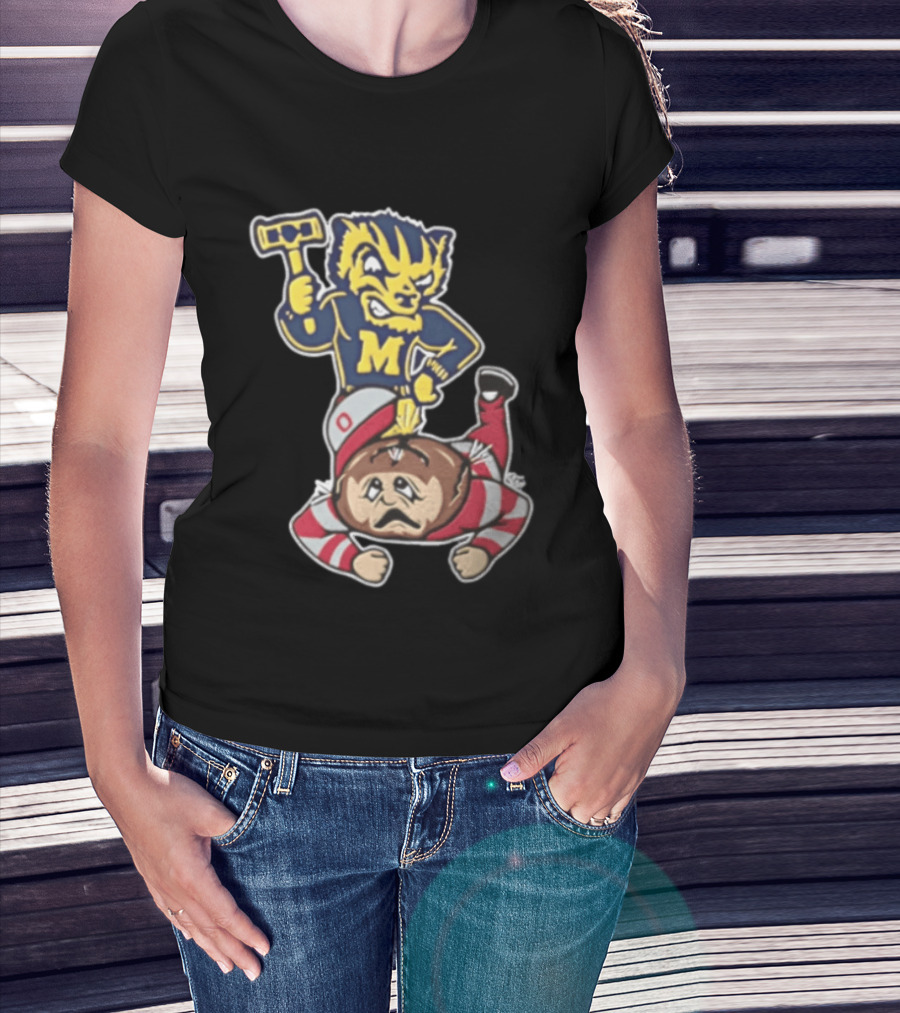 Michigan Wolverines Vs Ohio State Buckeyes Football Rivalry Mascot Showdown T-Shirt
