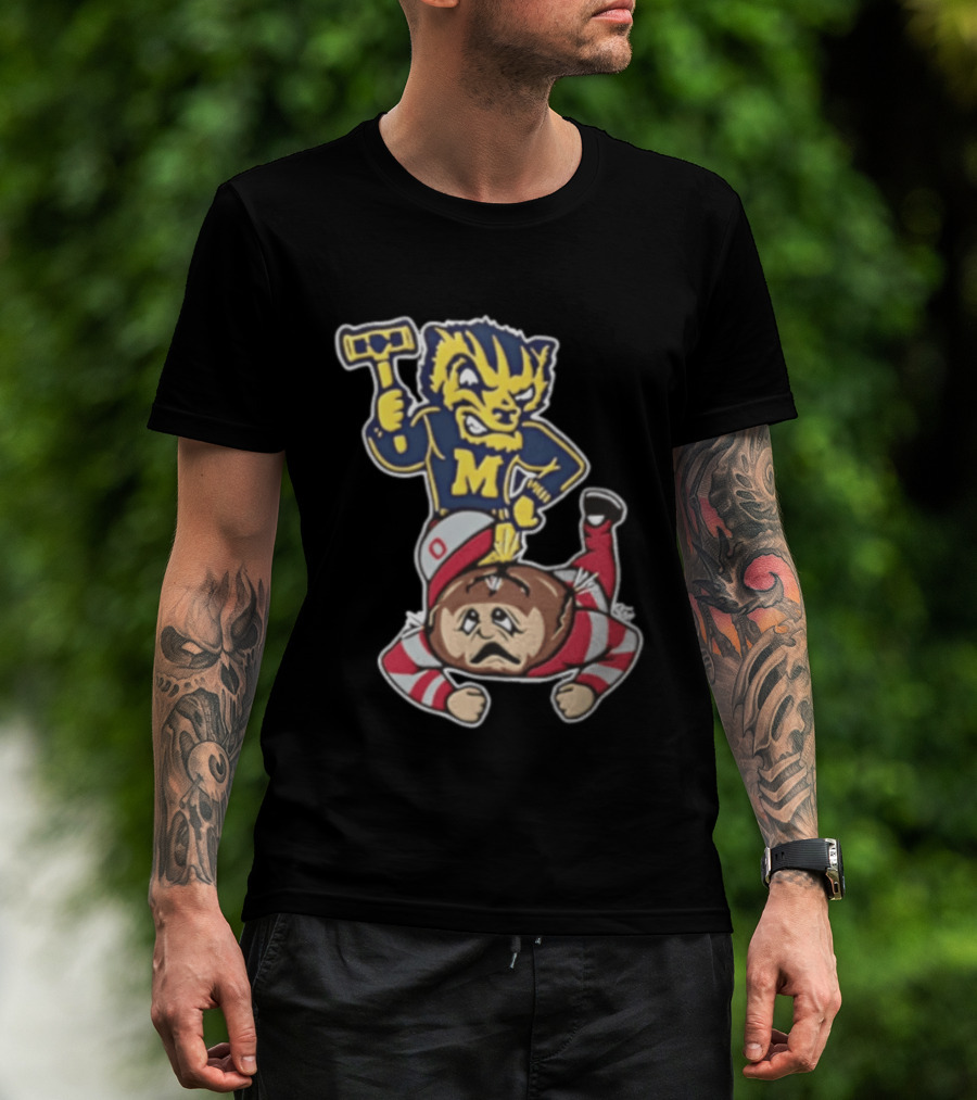 Michigan Wolverines Vs Ohio State Buckeyes Football Rivalry Mascot Showdown T-Shirt