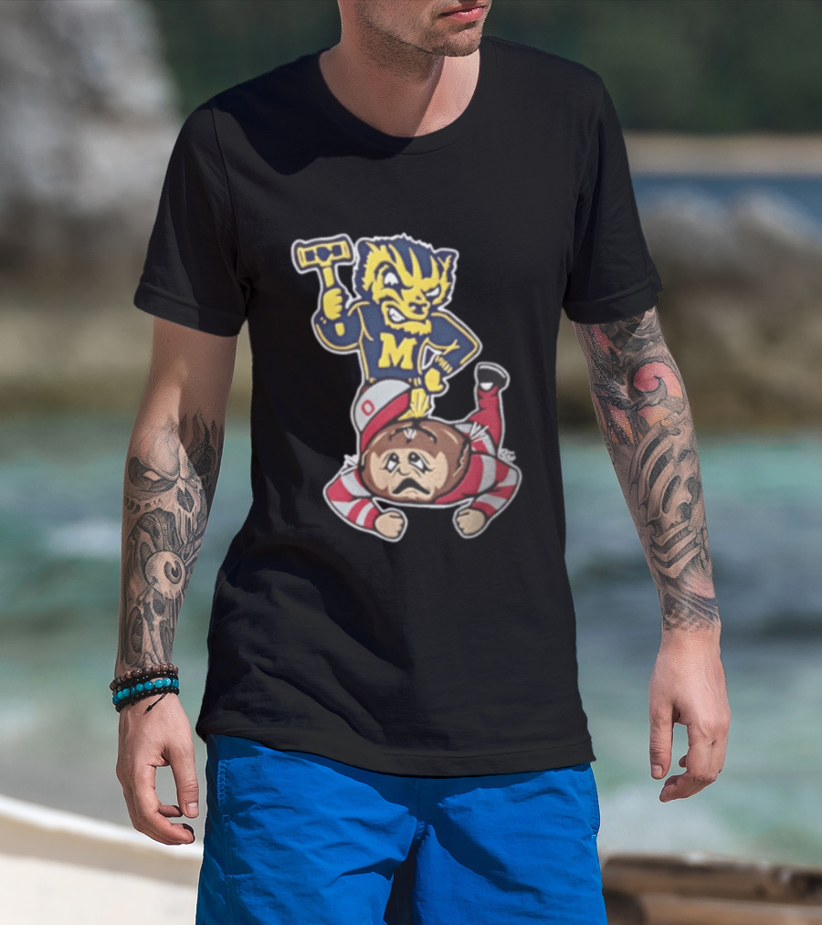 Michigan Wolverines Vs Ohio State Buckeyes Football Rivalry Mascot Showdown T-Shirt