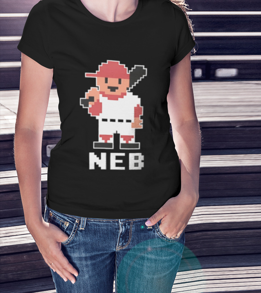 Nebraska Cornhuskers 8 Bit Baseball Player NEB T-Shirt